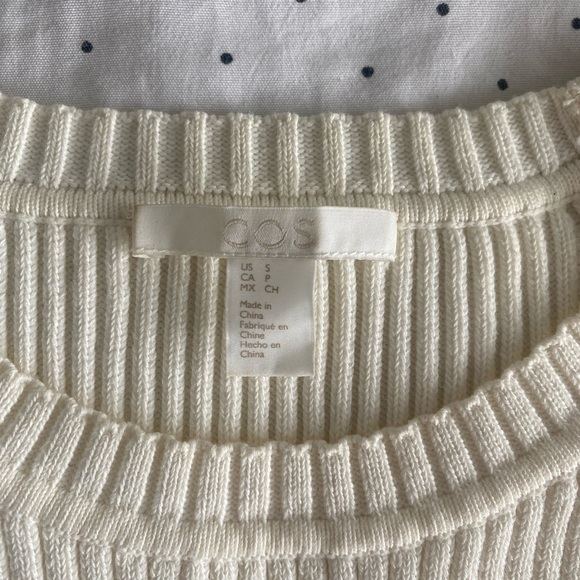 COS White Ribbed Top - Picture 3 of 4